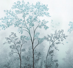 Misty Morning Tree Blue